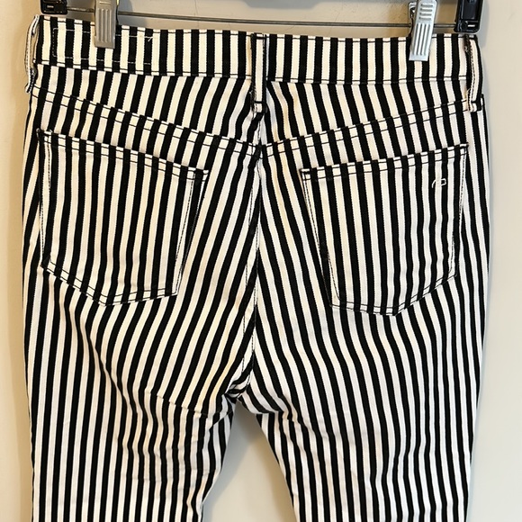 Rag & Bone Striped Ankle High Rise Skinny Jeans - Picture 5 of 8